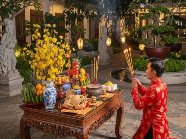 Bài cúng giao thừa ngoài trời năm 2026 Bính Ngọ 