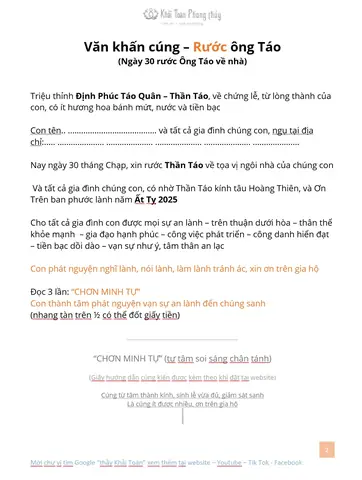 Bài Cúng Rước Ông Táo Bài Cúng Rước Ông Táo