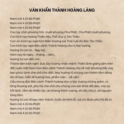 Bài Văn Khấn Hội Thần Hoàng Làng