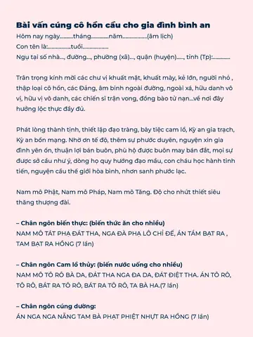Cách Cúng Người Khuất Mặt Trong Nhà